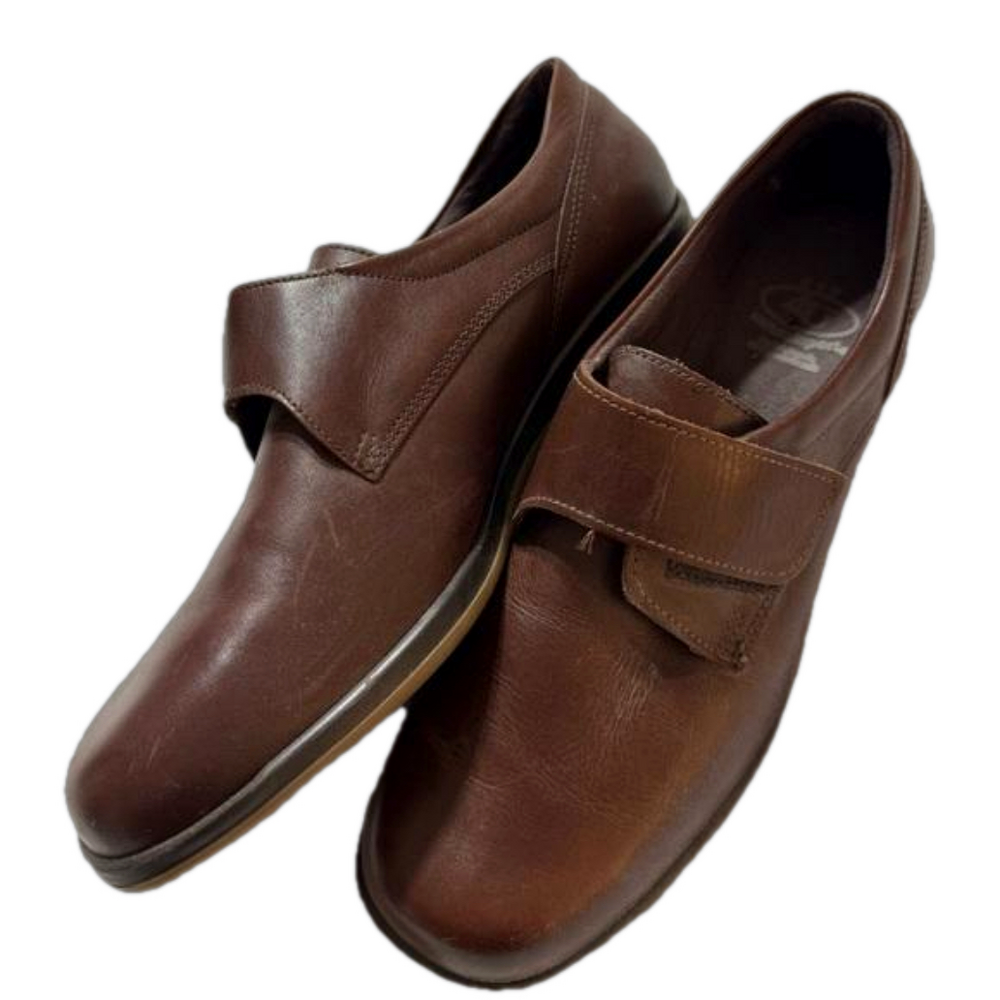 Brown Leather Size 10B Width Lady Flats Casual Walking Workplace Dress Shoes